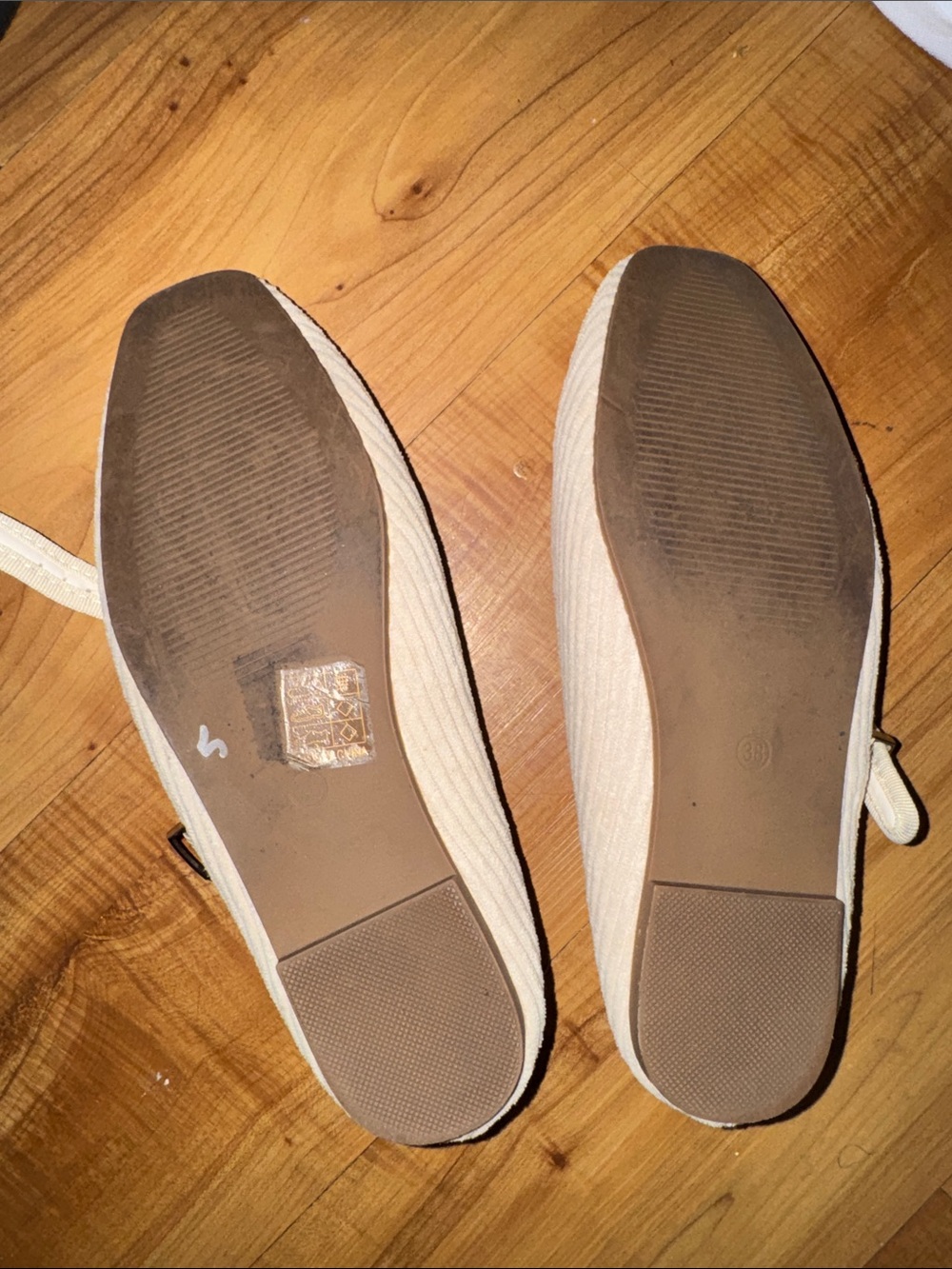 Cider Cream Corduroy Mary Jane Flats with Buckle Strap(2) - Picture 2 of 2